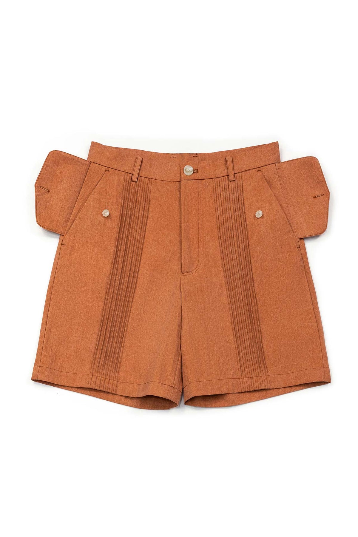 Ioedle - Vertical City Pintuck Shorts (Orange) product image 7 | TRAB K-Fashion Australia