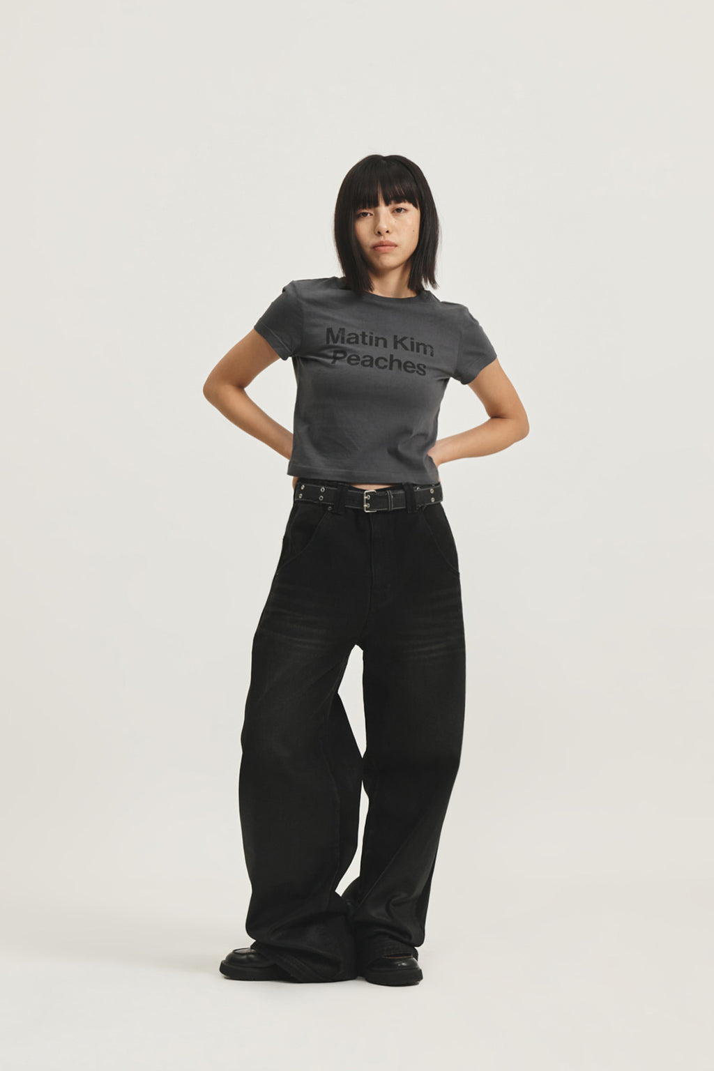 Matin Kim - Peaches Coating Washed Denim Pants (Black) product image 10 | TRAB K-Fashion Australia
