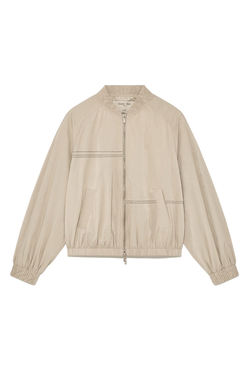 Matin Kim - Washed Volume Bomber Jumper (Beige) product image 1 | TRAB K-Fashion Australia
