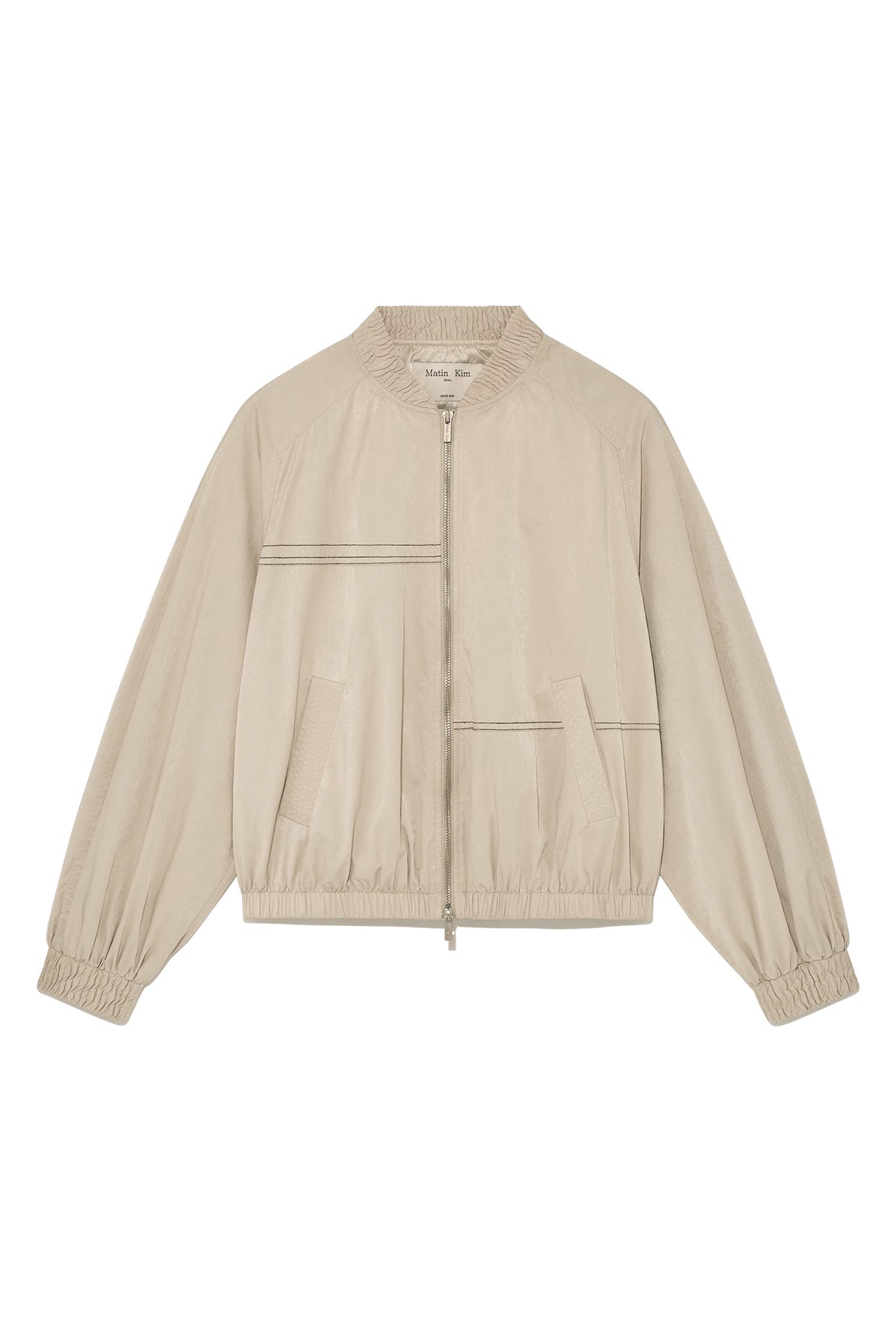 Matin Kim - Washed Volume Bomber Jumper (Beige) product image 1 | TRAB K-Fashion Australia
