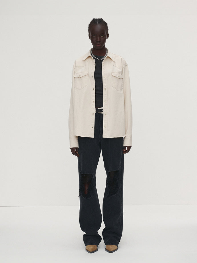 Tonywack - Straight-Leg Destroyed Denim Jeans (Washed Black) product image 2 | TRAB K-Fashion Australia