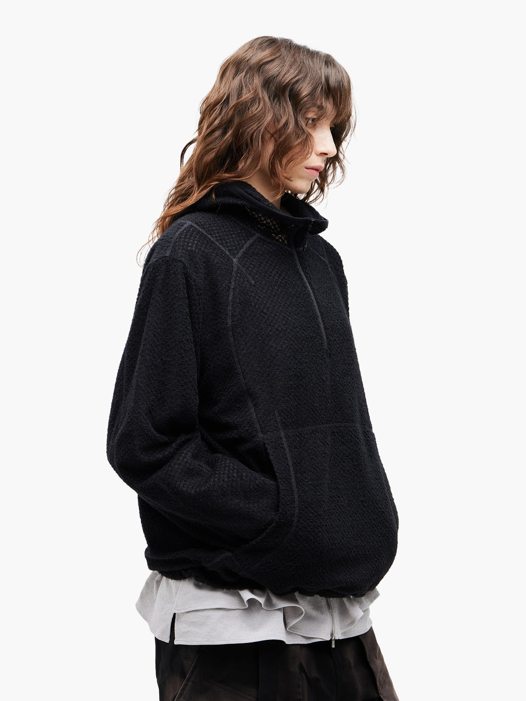 Jiyong Kim - Half Zip Hoodie (Black) product image 4 | TRAB K-Fashion Australia