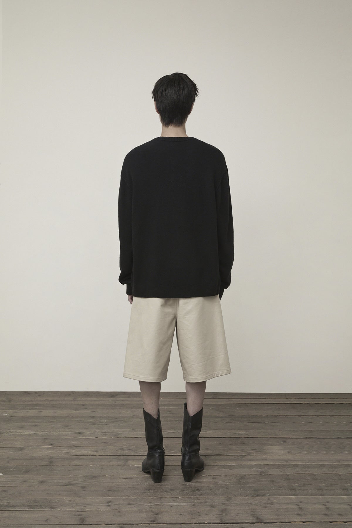 Matin Kim - Cashmere Blended Round Knit Cardigan (Black) product image 6 | TRAB K-Fashion Australia