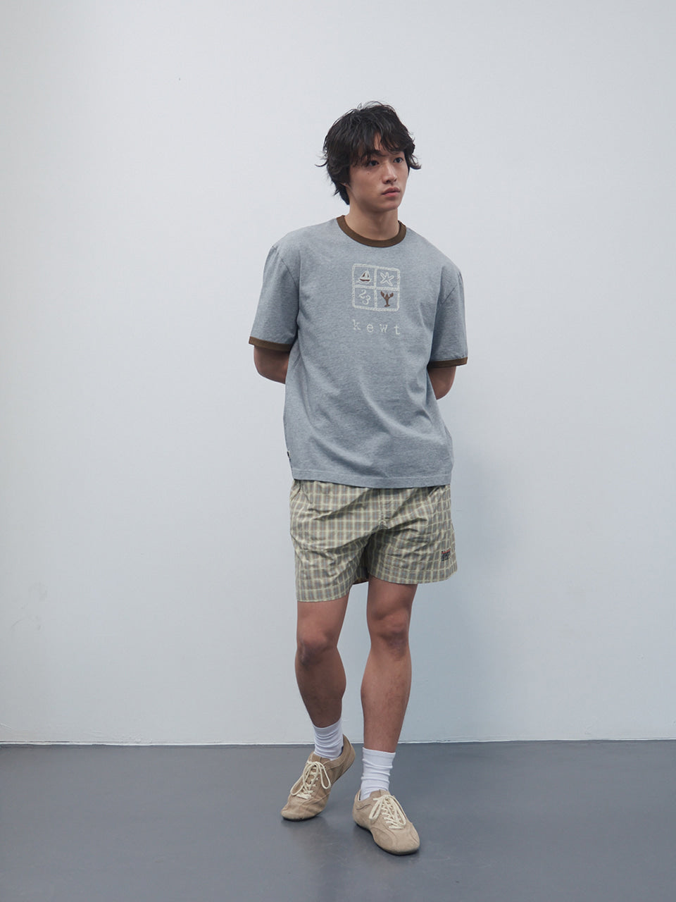 Kijun - Kewt Ringer Tee (Melange Grey) product image 5 | TRAB K-Fashion Australia