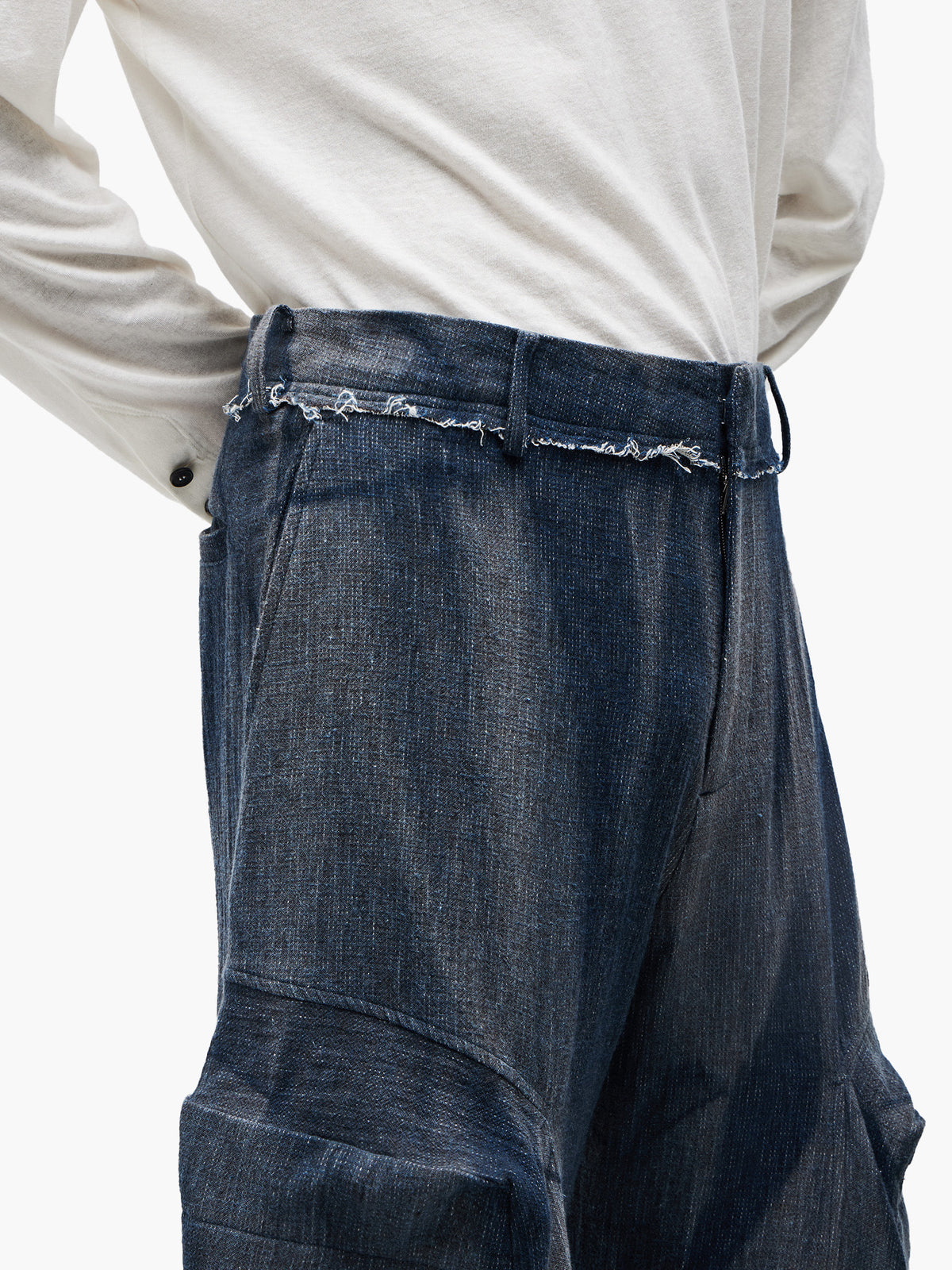 Jiyong Kim - Sun-Bleached 3D-Pocket Trousers (Indigo) product image 6 | TRAB K-Fashion Australia