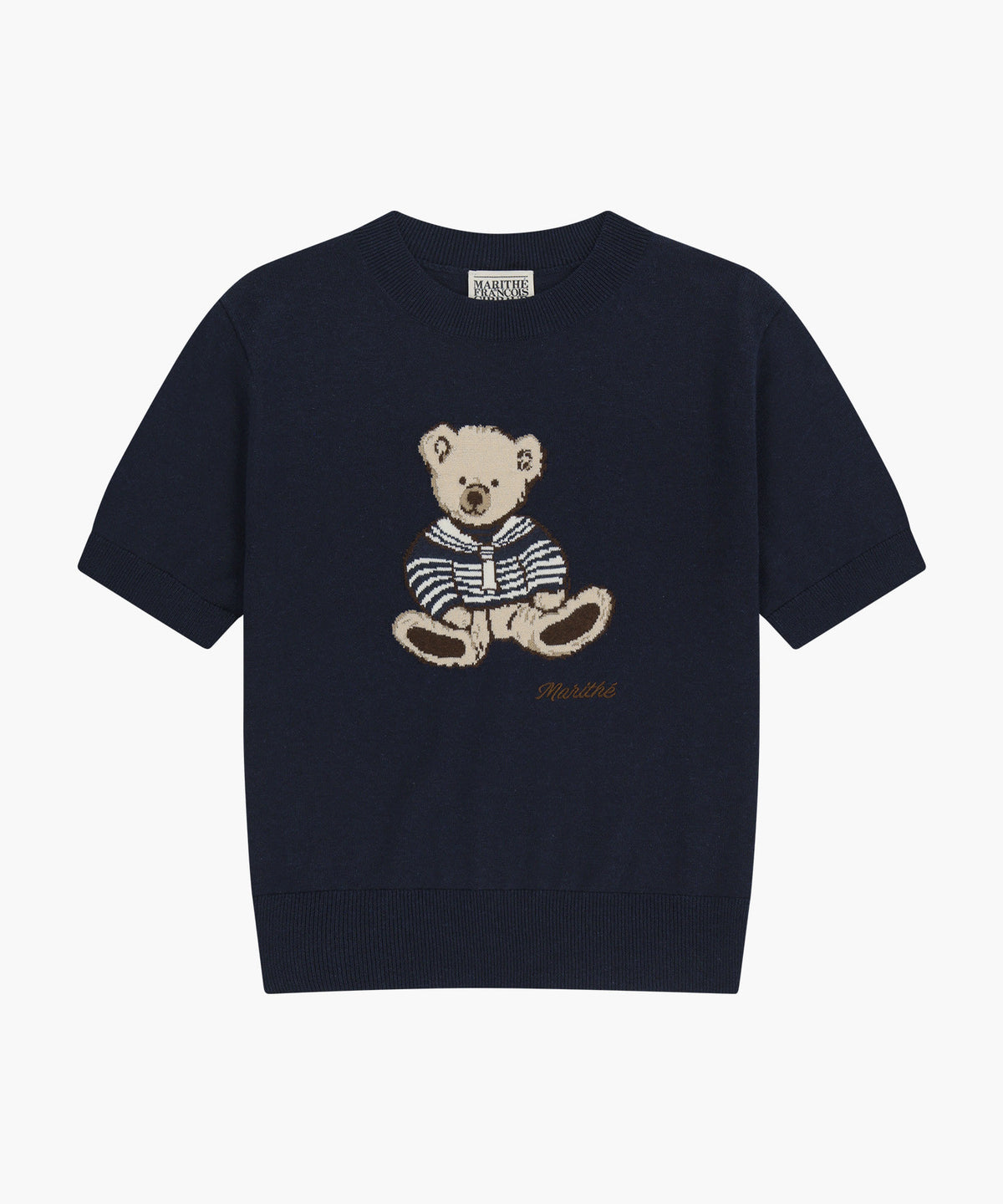 Marithe & Francois Girbaud - Doodle Bear Half Knit Pullover (Navy) product image 6 | TRAB K-Fashion Australia