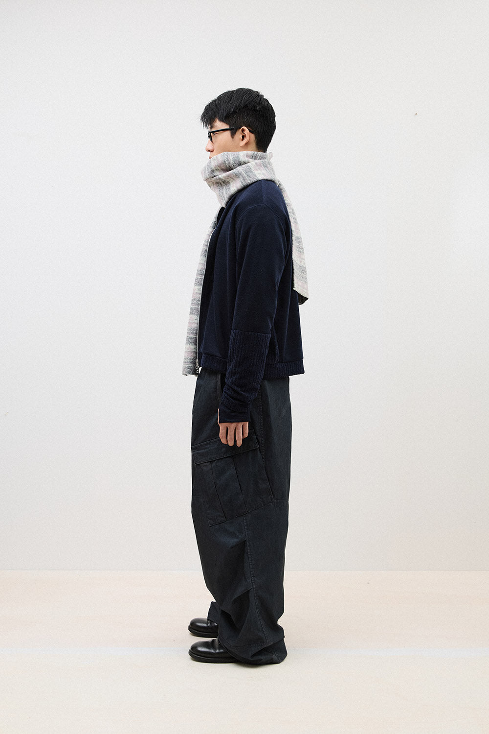 Hatchingroom - Double Sleeve Track Cardigan (Navy) product image 4 | TRAB K-Fashion Australia
