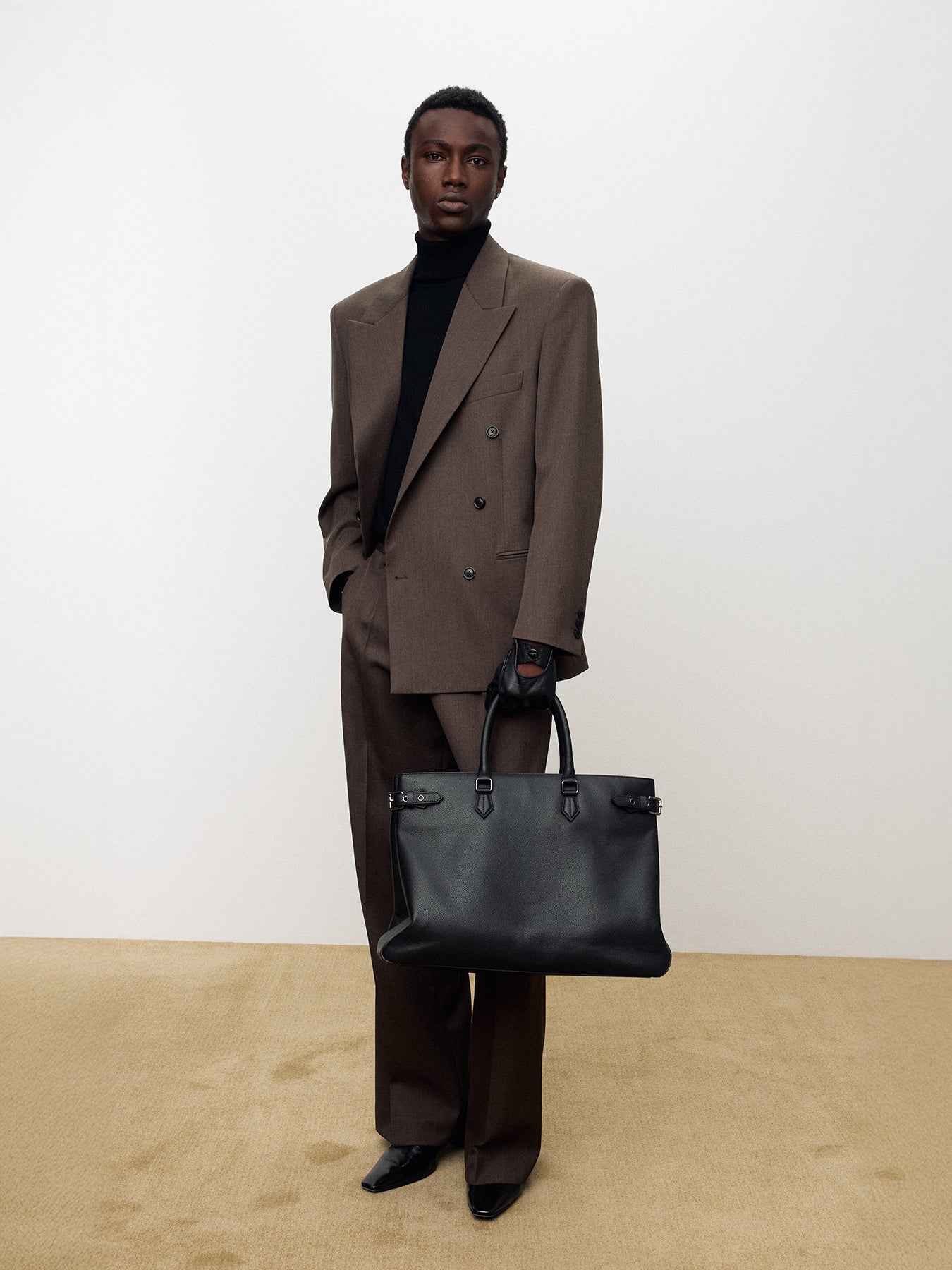 Tonywack - Melange Wool Double-Breasted Tailored Jacket (Hazelnut) product image 1 | TRAB K-Fashion Australia