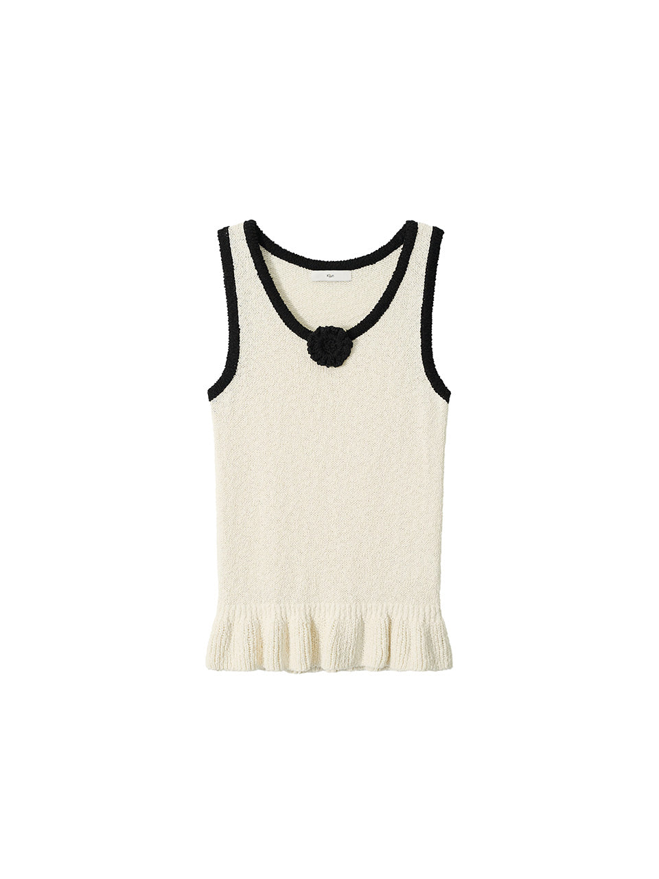 Kijun - Corsage Ruffle Knit Sleeveless (Ivory) product image 7 | TRAB K-Fashion Australia
