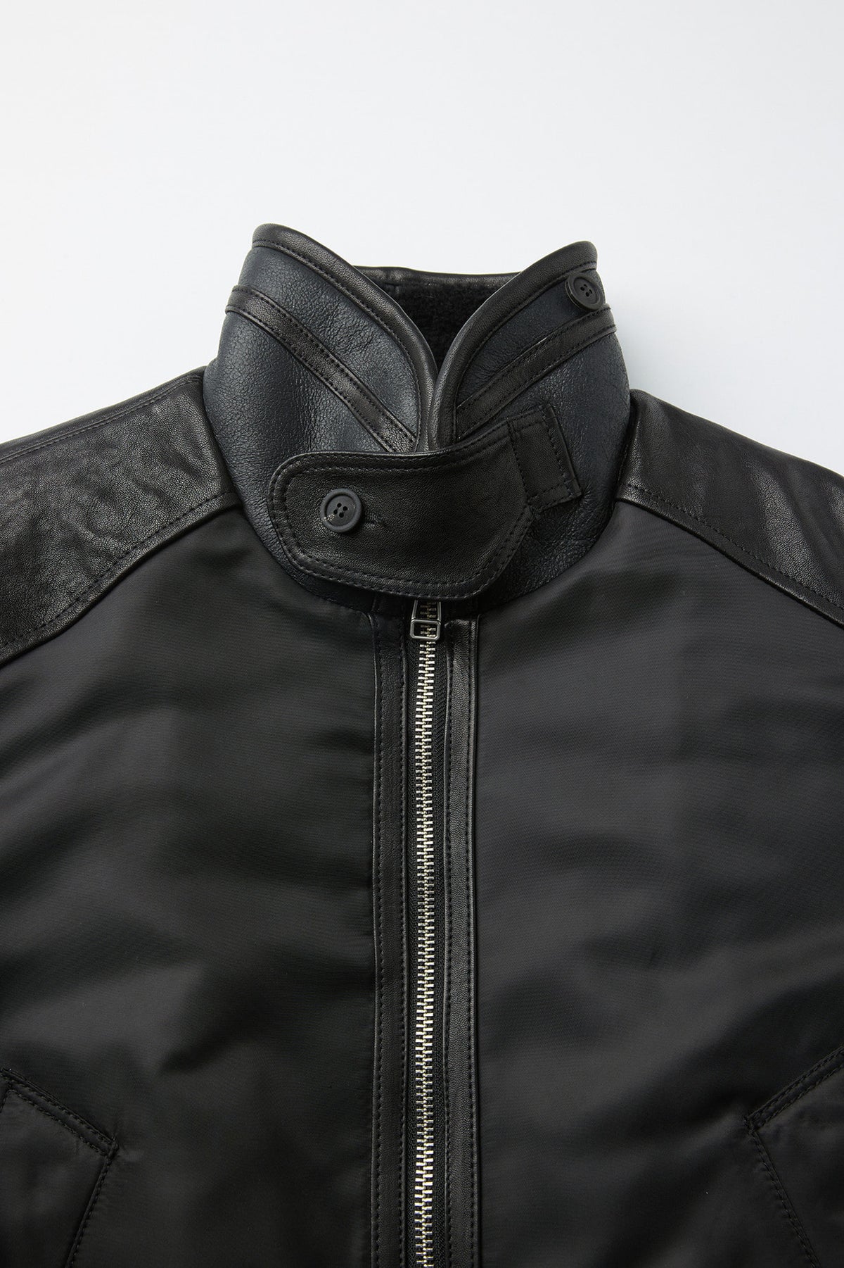 Coor - Highneck Shearling Mixed Ma-1 Jumper (Black) product image 5 | TRAB K-Fashion Australia