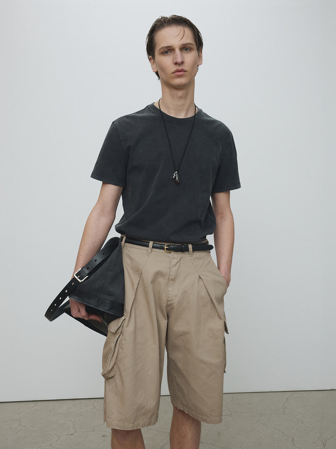 Tonywack - Garment-Washed Cotton Cargo Shorts (Beige) product image 1 | TRAB K-Fashion Australia