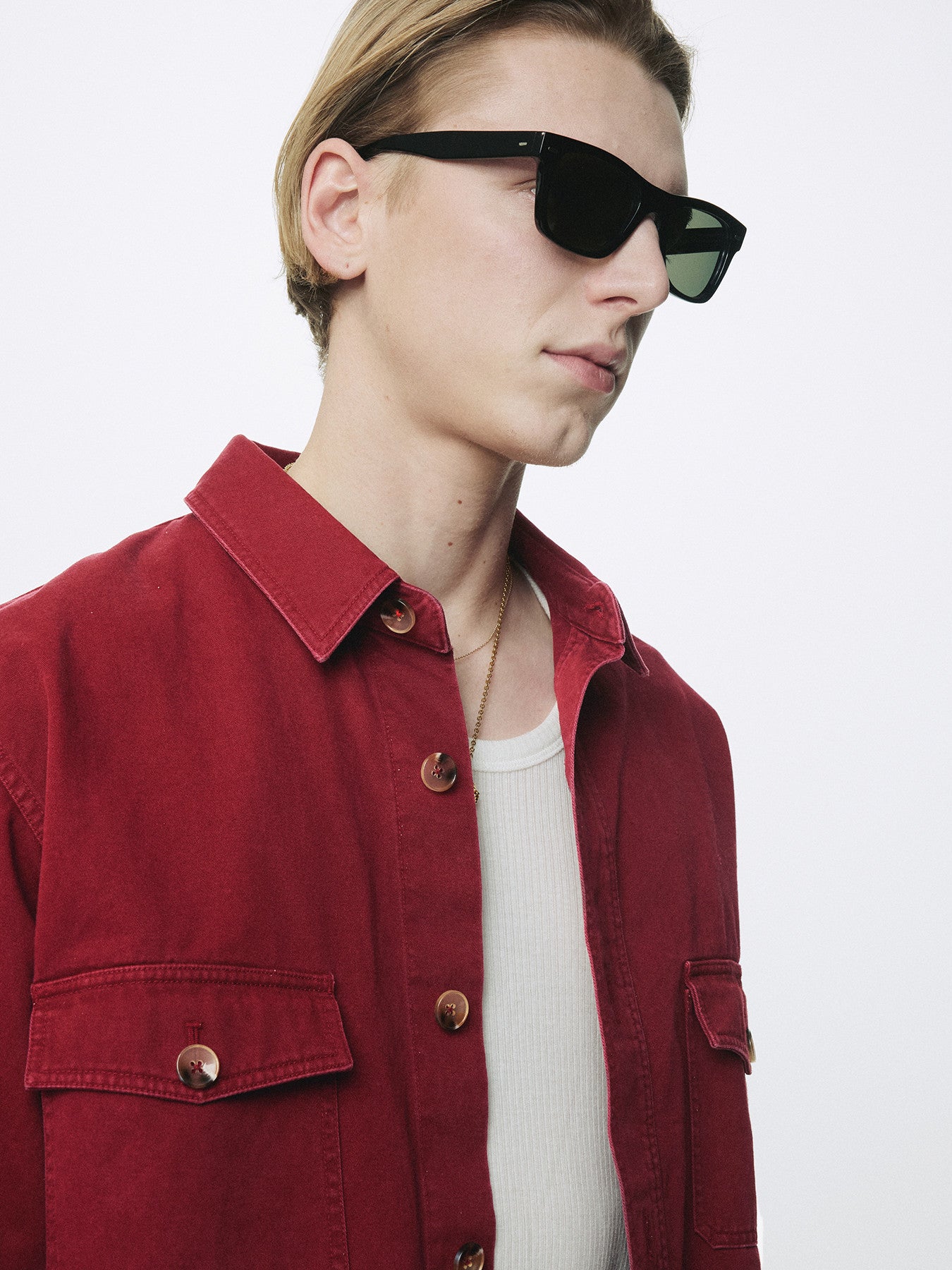 Tonywack - Washed Cotton Twill Overshirt (Red) product image 7 | TRAB K-Fashion Australia