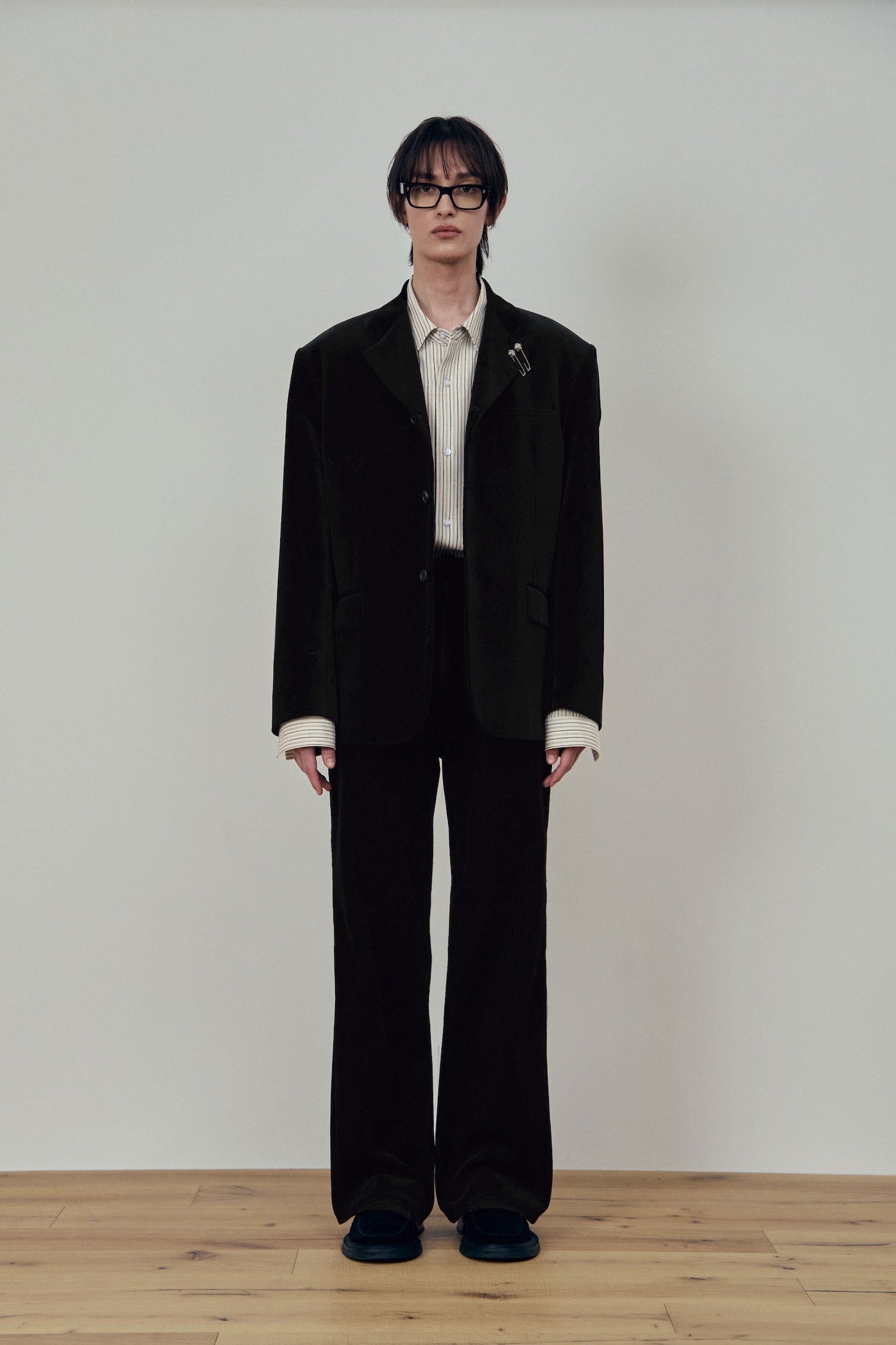 Stu - Embroidery Velvet Denim Pants (Black) product image 6 | TRAB K-Fashion Australia