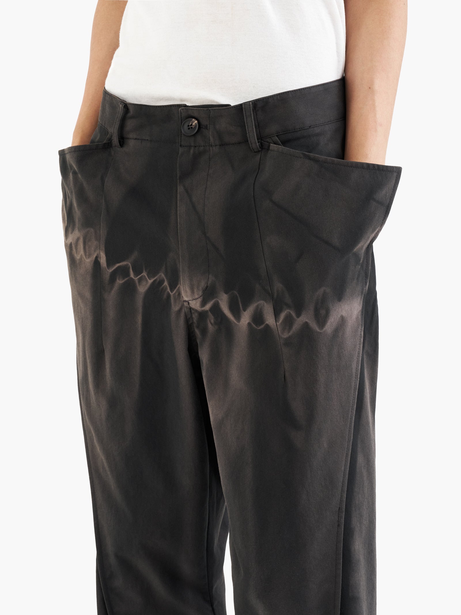 Jiyong Kim - Sun-Bleached Flap Detailed Trousers (Black) product image 9 | TRAB K-Fashion Australia