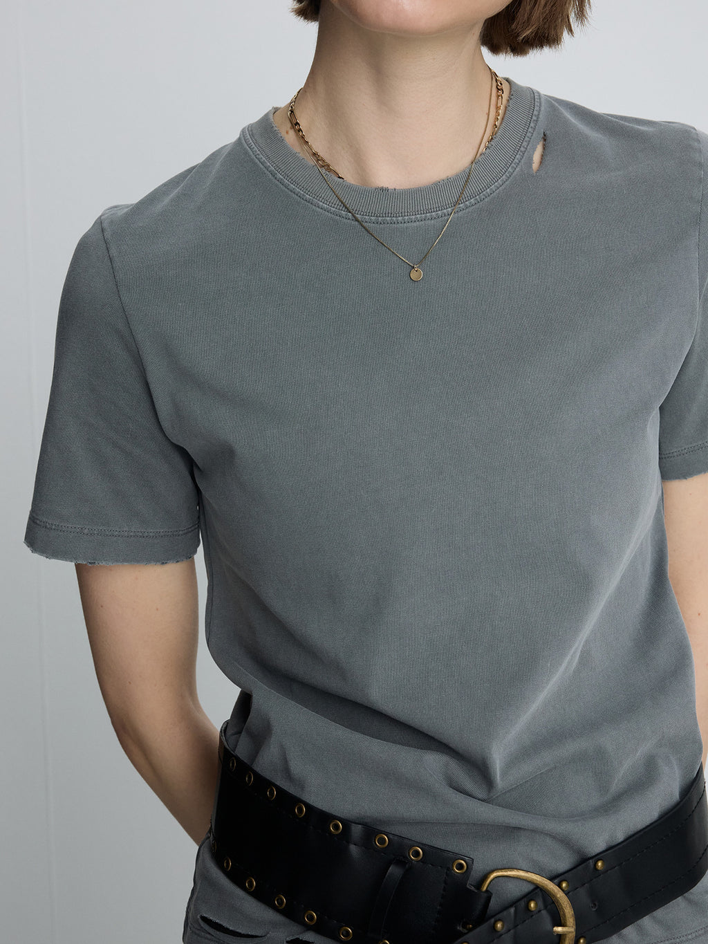 Tonywack - Garment Dyed Vintage Cotton T-Shirt (Faded Grey) product image 5 | TRAB K-Fashion Australia