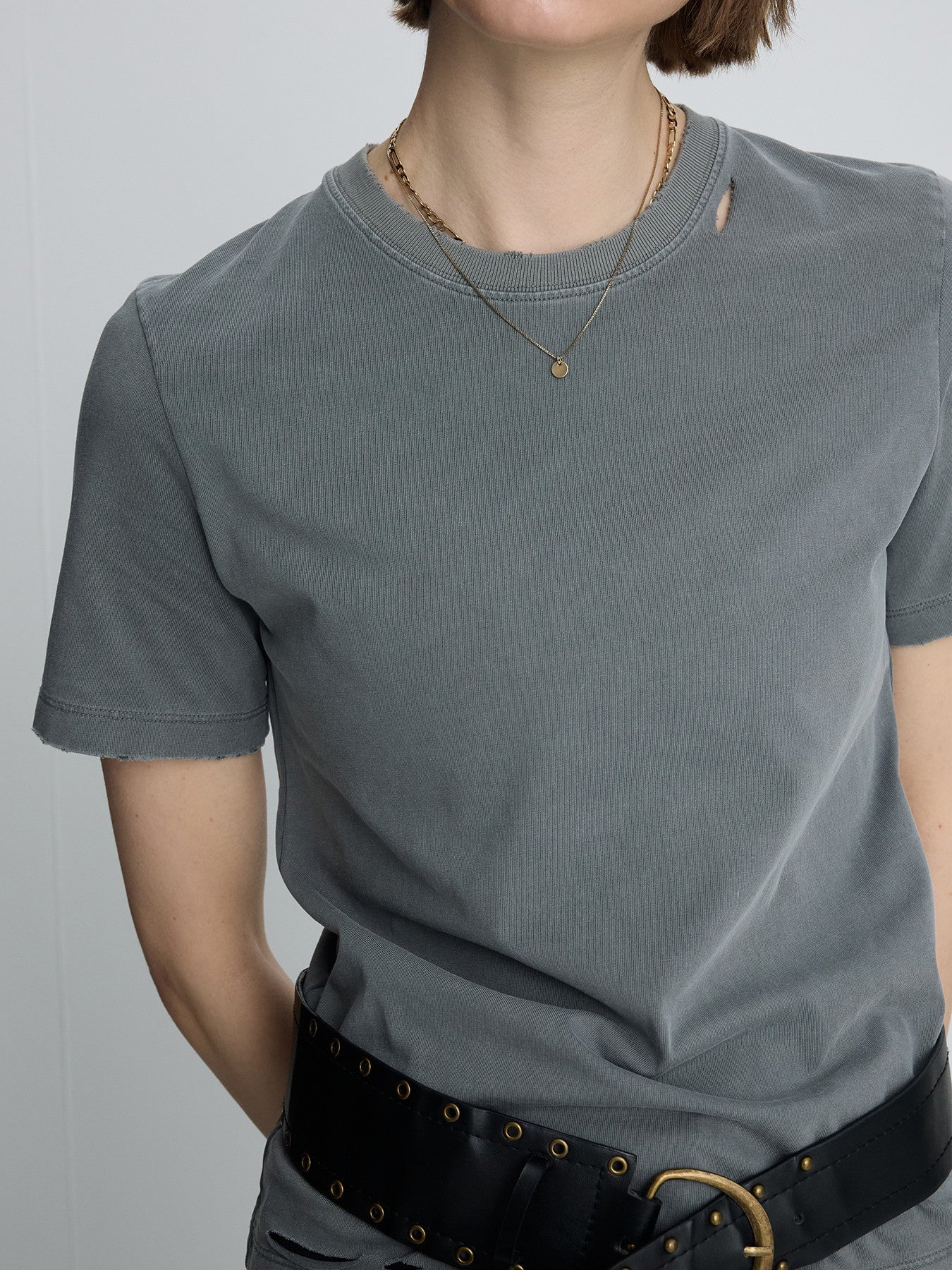 Tonywack - Garment Dyed Vintage Cotton T-Shirt (Faded Grey) product image 5 | TRAB K-Fashion Australia