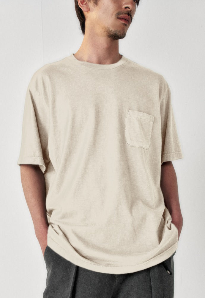 Art if acts - Garment Dyed Slub Pocket T-Shirt (Cream) product image 1 | TRAB K-Fashion Australia