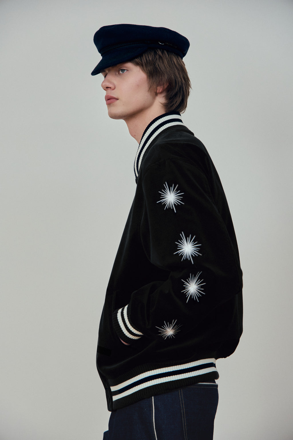 Stu - Embroidery Velvet Varsity (Black) product image 16 | TRAB K-Fashion Australia