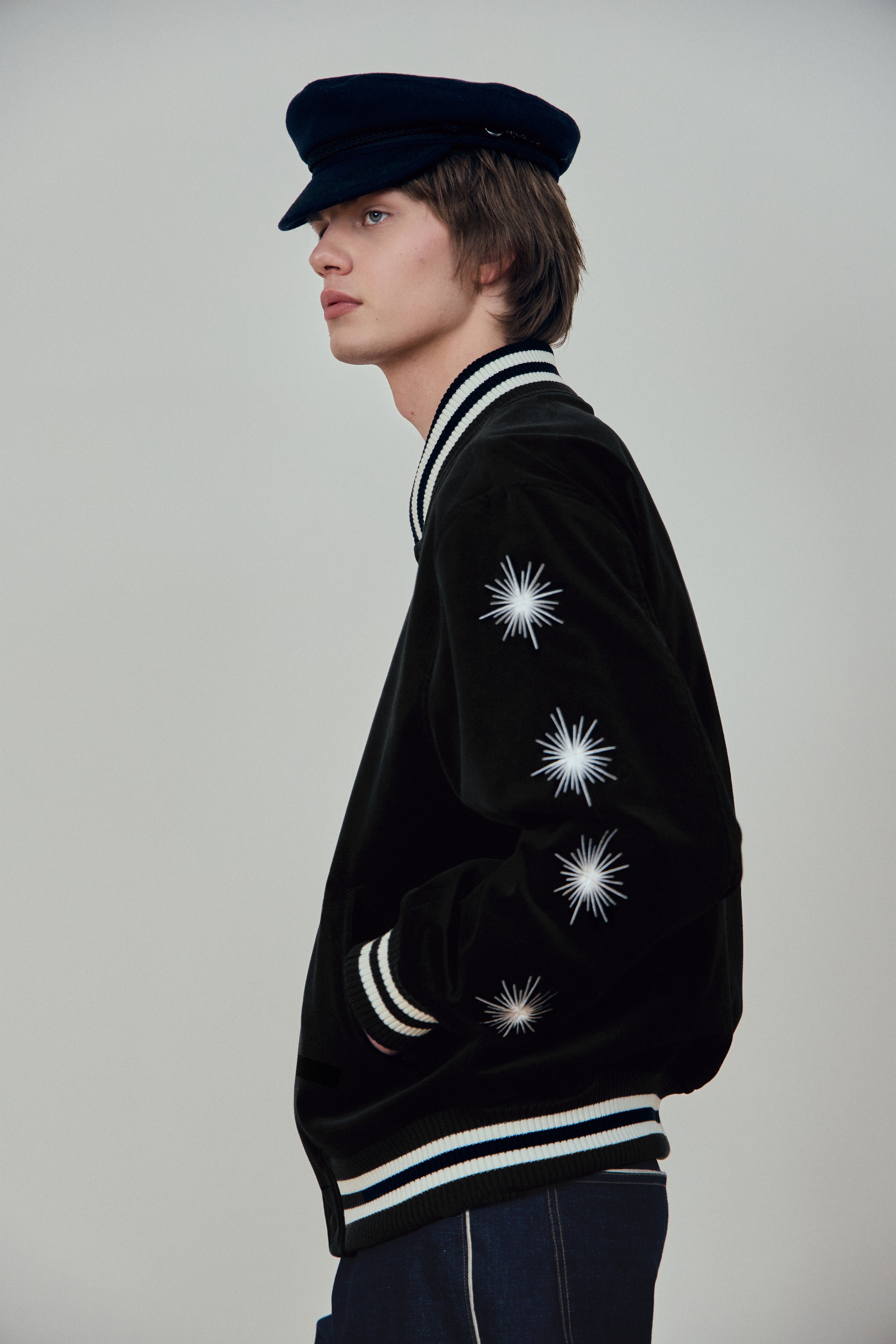 Stu - Embroidery Velvet Varsity (Black) product image 16 | TRAB K-Fashion Australia