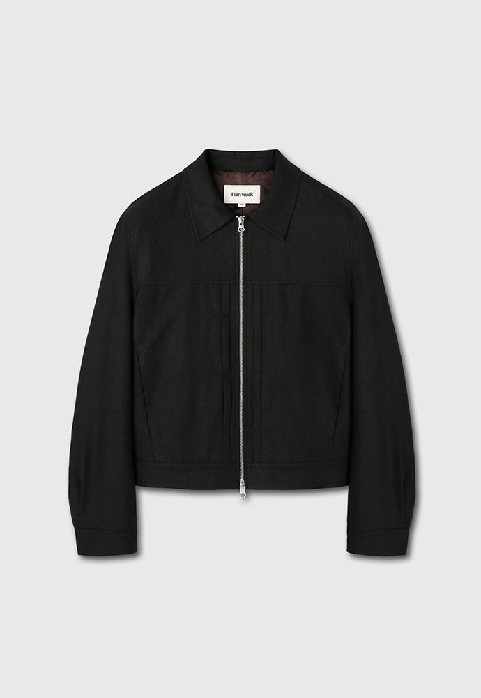 Tonywack - Milled Linen Rayon Type1 Zip Jacket (Black) product image 7 | TRAB K-Fashion Australia