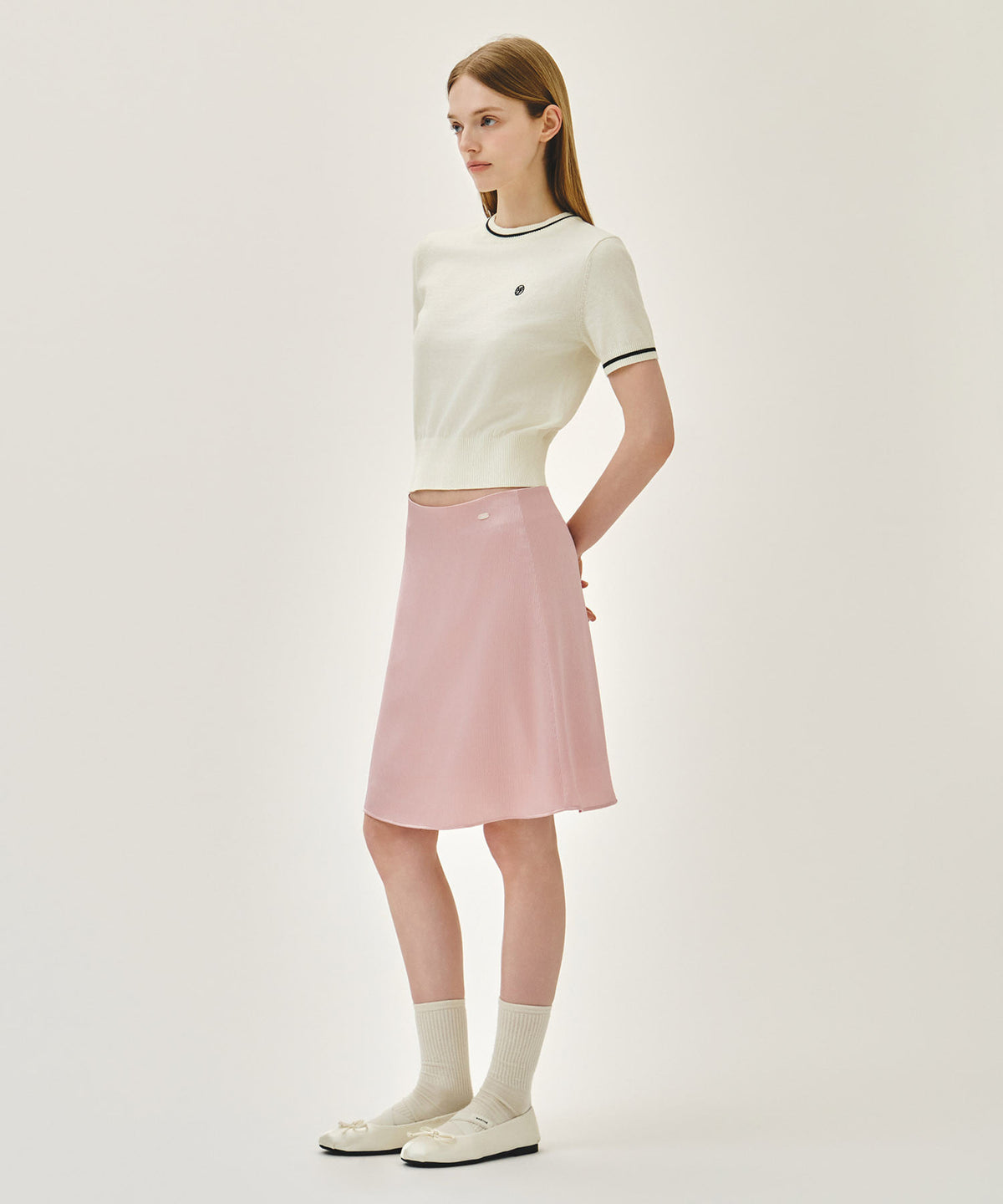 Marithe & Francois Girbaud - Satin Skirt (Light Pink) product image 4 | TRAB K-Fashion Australia
