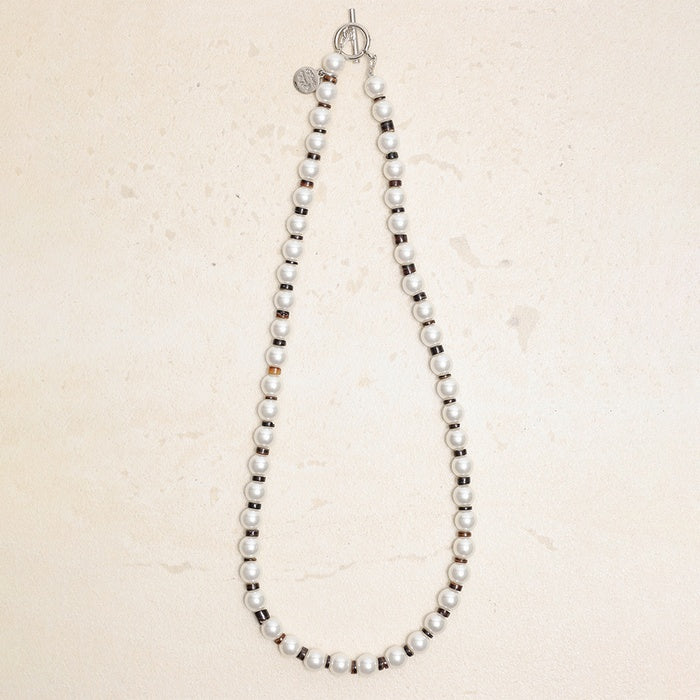 Towtow Archive - White Pearl And Shell Necklace (White) product image 1 | TRAB K-Fashion Australia