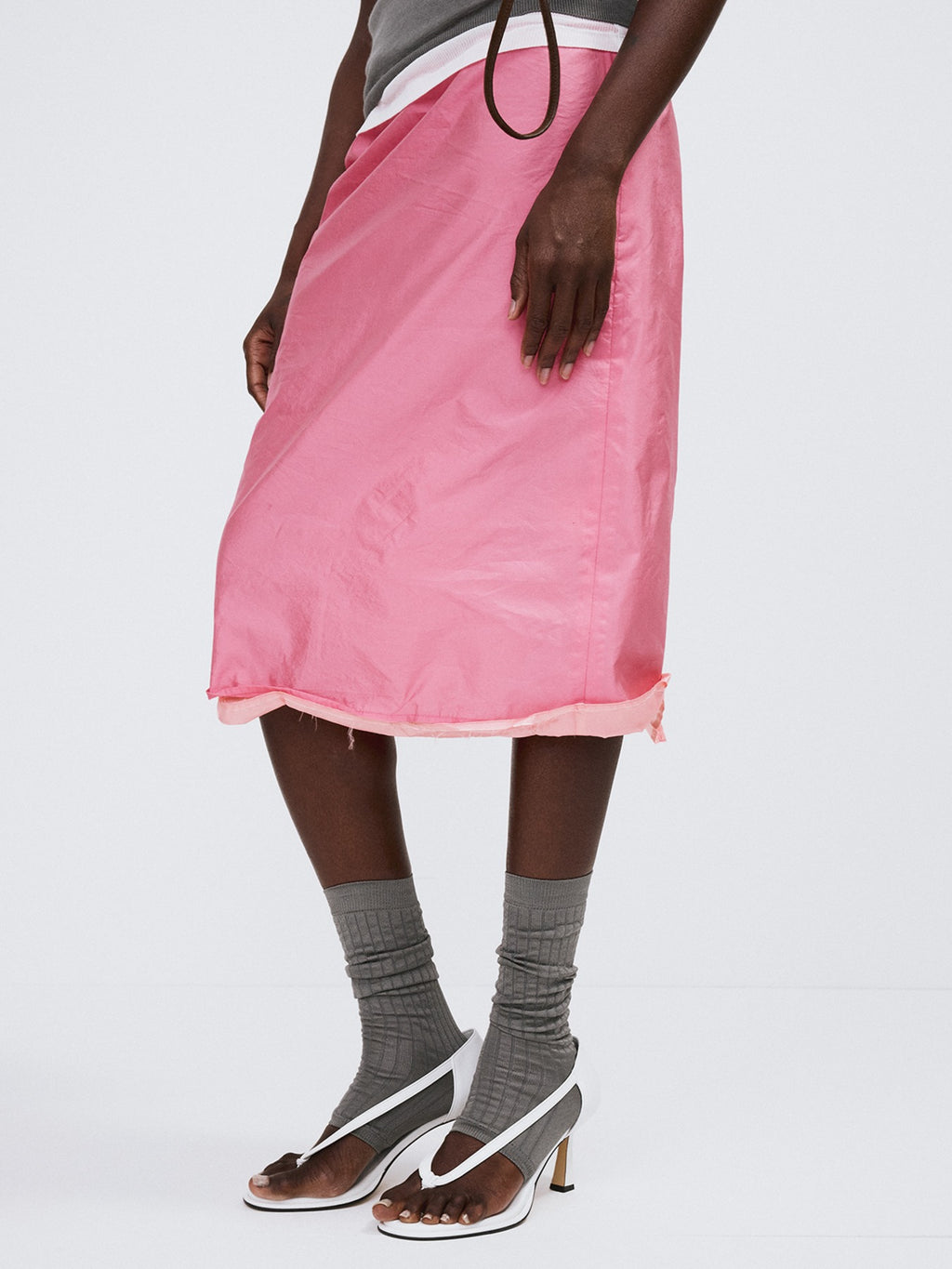 Recto - Layered Detail Midi Skirt (Pink) product image 1 | TRAB K-Fashion Australia