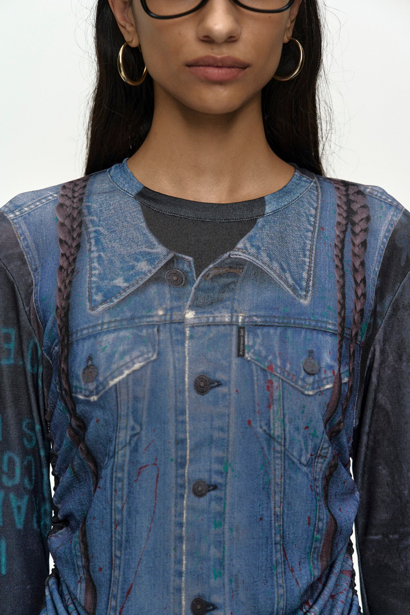 Andersson Bell - Denim Collage Printed Top (Dark Navy) product image 6 | TRAB K-Fashion Australia