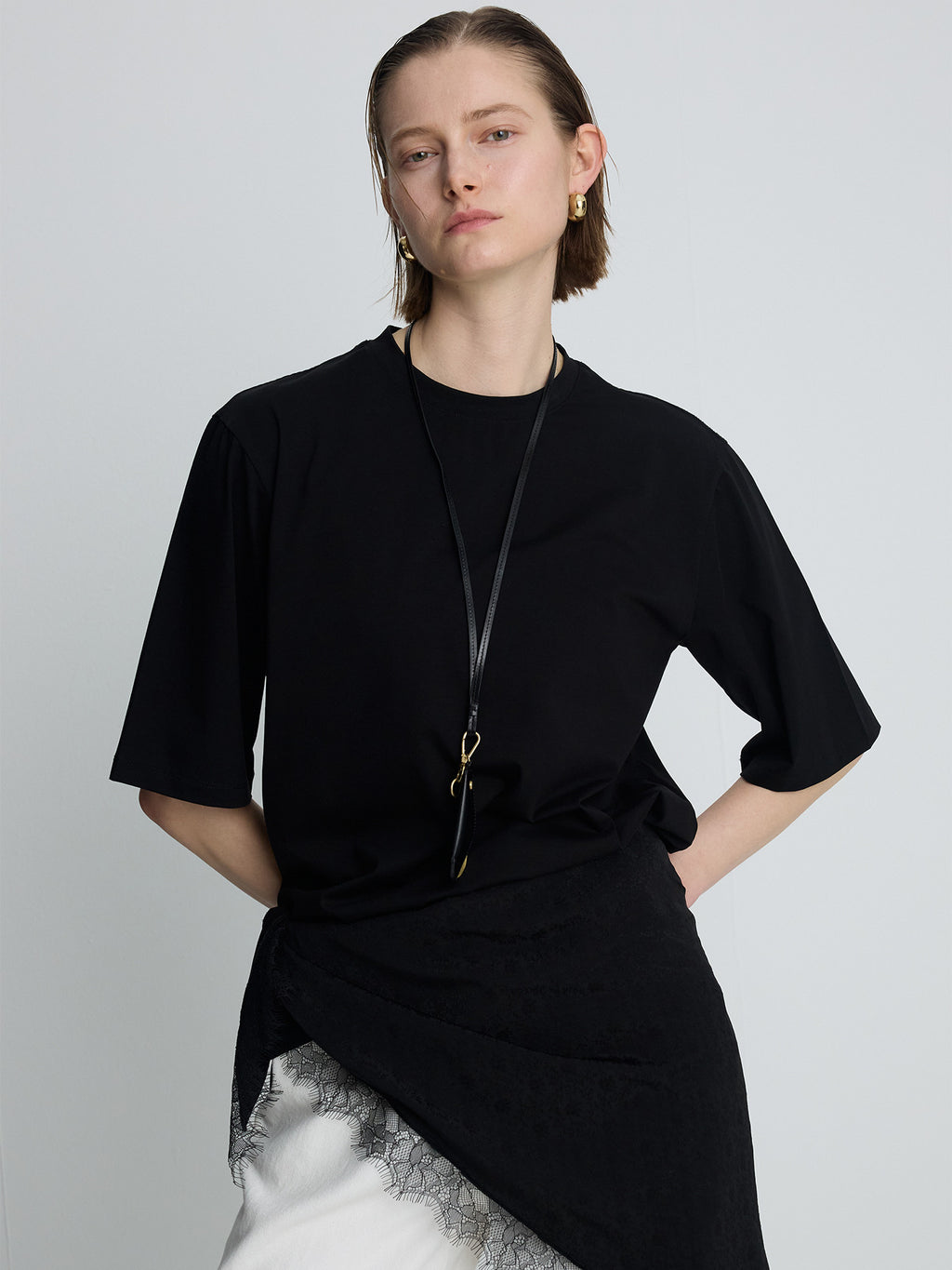 Tonywack - High-Density Relaxed Cotton T-Shirt (Black) product image 4 | TRAB K-Fashion Australia