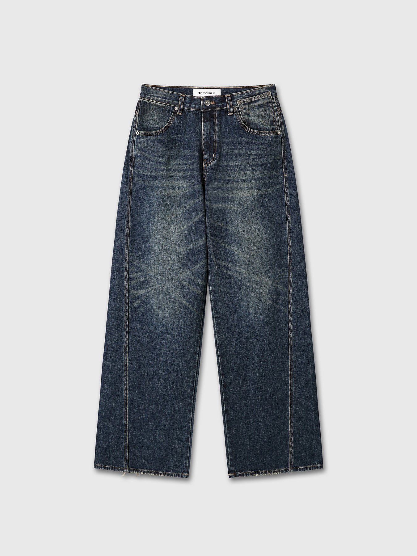 Tonywack - Oversized Wide-Leg Denim Jeans (Washed Mid Blue) product image 9 | TRAB K-Fashion Australia
