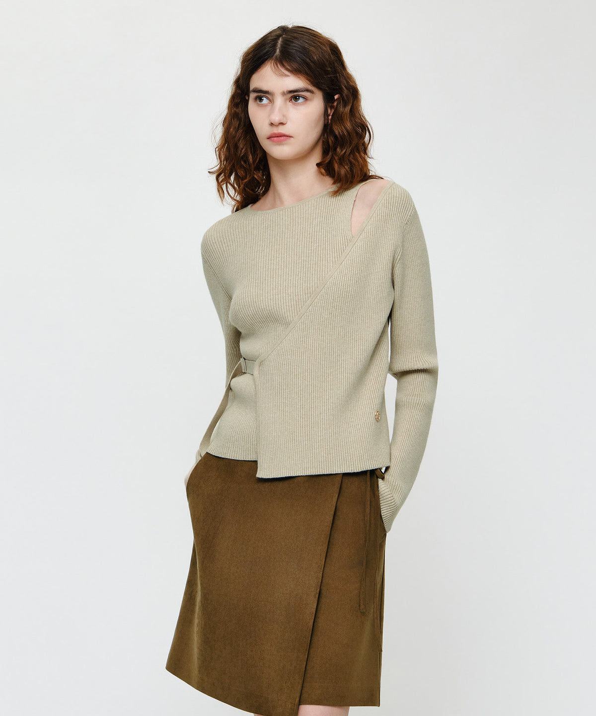 Marithe & Francois Girbaud - Wrap Knit (Light Beige) product image 2 | TRAB K-Fashion Australia