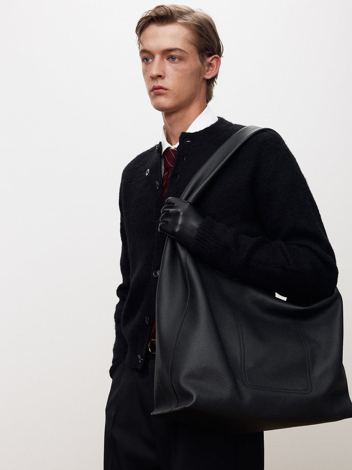 Tonywack - Alpaca Mohair Crew-Neck Cardigan (Black) product image 4 | TRAB K-Fashion Australia