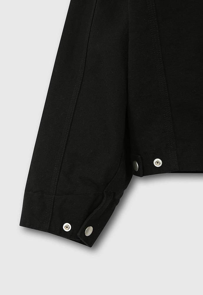 Tonywack - Leather Collar Canvas Work Jacket (Black) product image 14 | TRAB K-Fashion Australia