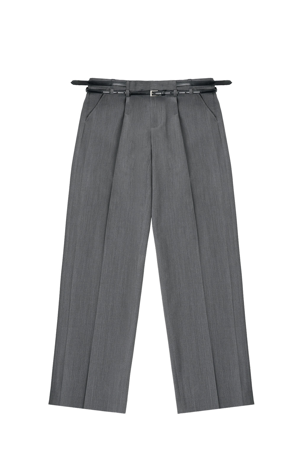 STU - Crease Double Belt Slacks (Mid Grey) product image 17 | TRAB K-Fashion Australia