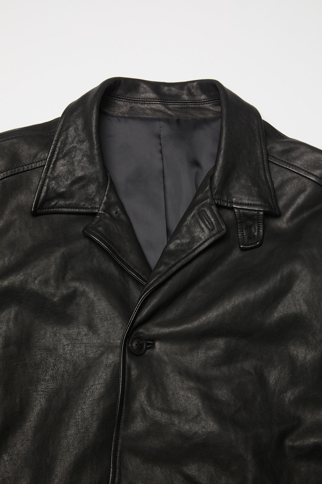 Coor - Washed Lambskin Leather Car Coat (Black) product image 5 | TRAB K-Fashion Australia