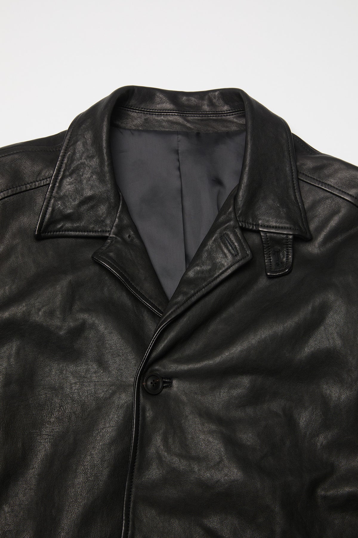 Coor - Washed Lambskin Leather Car Coat (Black) product image 5 | TRAB K-Fashion Australia