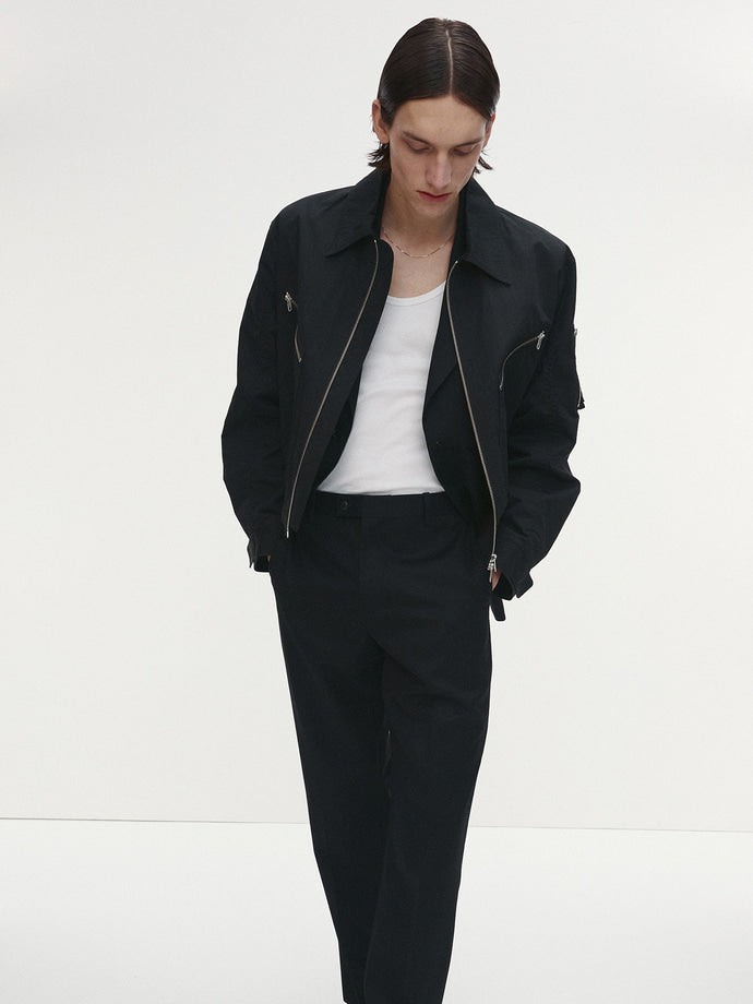 Tonywack - Light Cotton Nylon Bomber Jacket (Black) product image 6 | TRAB K-Fashion Australia