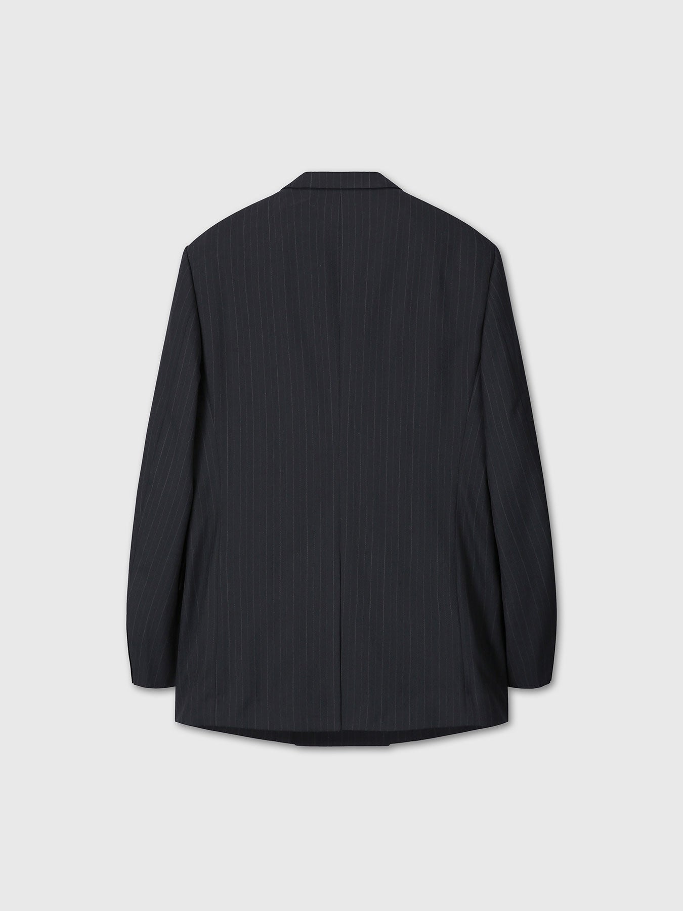 Tonywack - Pinstriped Wool Tailored Wrap Blazer (Black Pinstripe) product image 12 | TRAB K-Fashion Australia