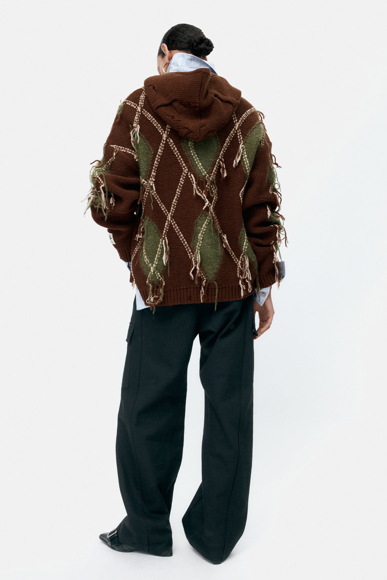 Andersson Bell - Unisex Argyle Fisherman Hood Zip-Up (Brown) product image 7 | TRAB K-Fashion Australia