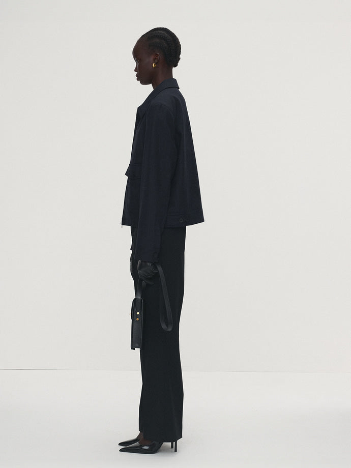 Tonywack - Virgin Wool Military Blouson Jacket (Navy Stripe) product image 4 | TRAB K-Fashion Australia