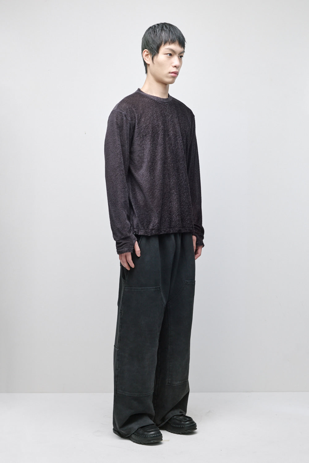 Hatchingroom - Fuzzy Mesh Tee (Charcoal) product image 8 | TRAB K-Fashion Australia