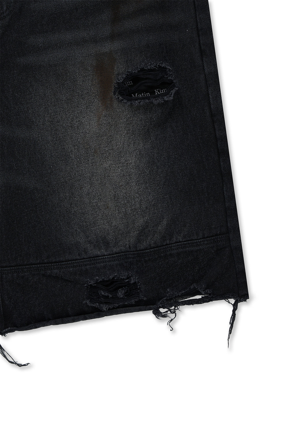 Matin Kim - Destroyed Bermuda Denim Pants (Black) product image 4 | TRAB K-Fashion Australia