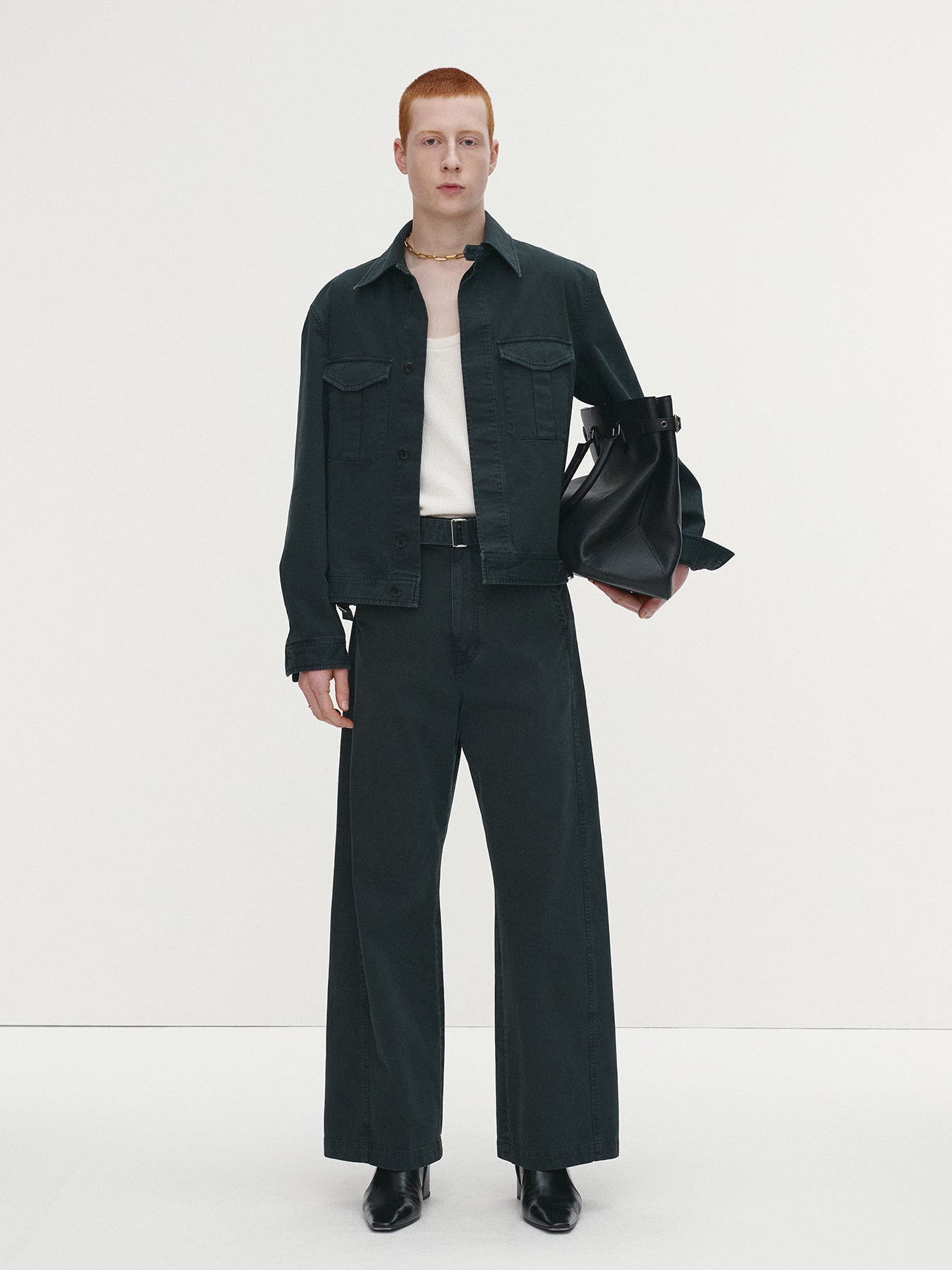 Tonywack - Garment-Dyed Cotton Belted Pants (Anthracite) product image 1 | TRAB K-Fashion Australia