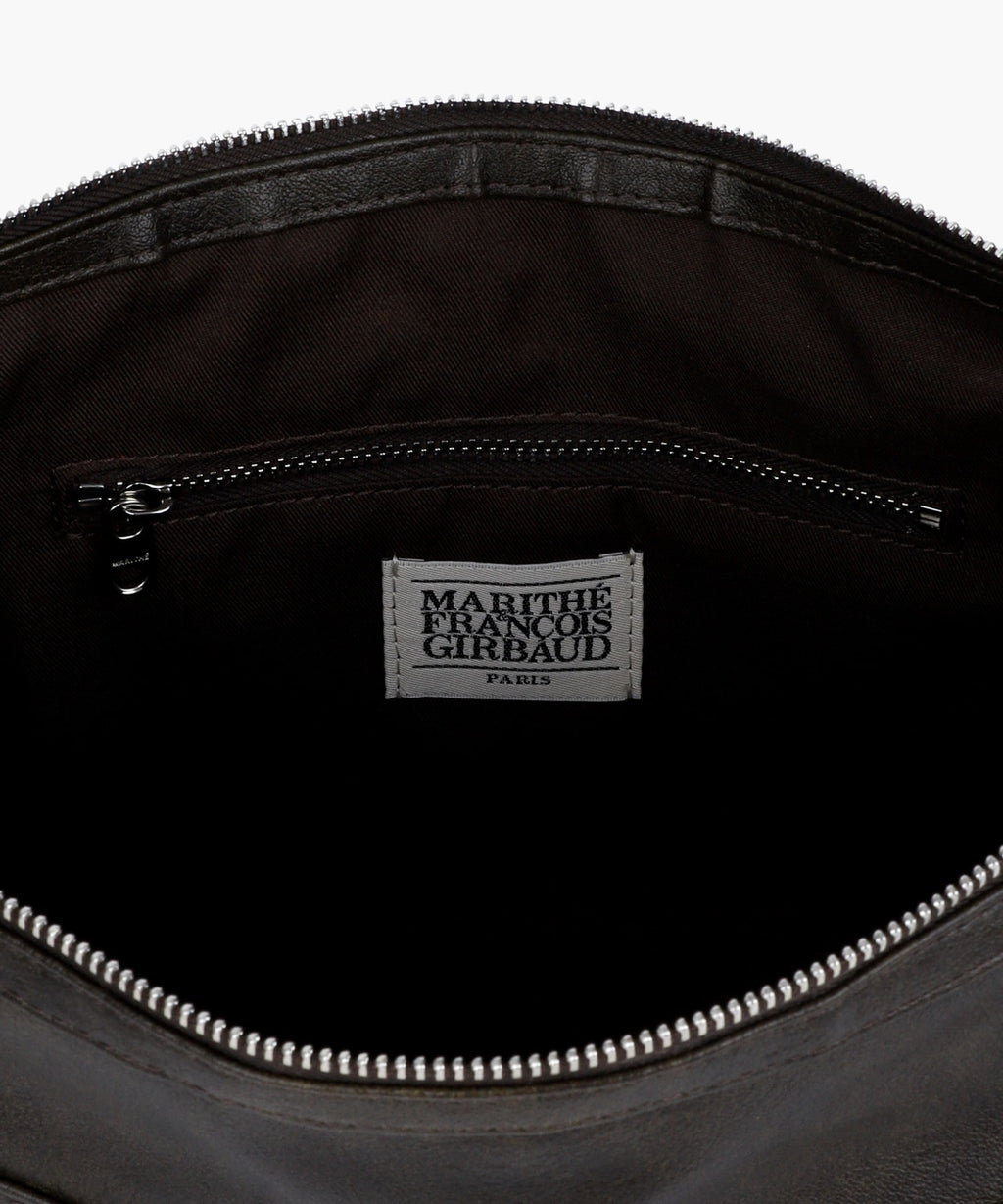 Marithe & Francois Girbaud - Classic Logo Zip Buckle Shoulder Bag (Brown) product image 6 | TRAB K-Fashion Australia