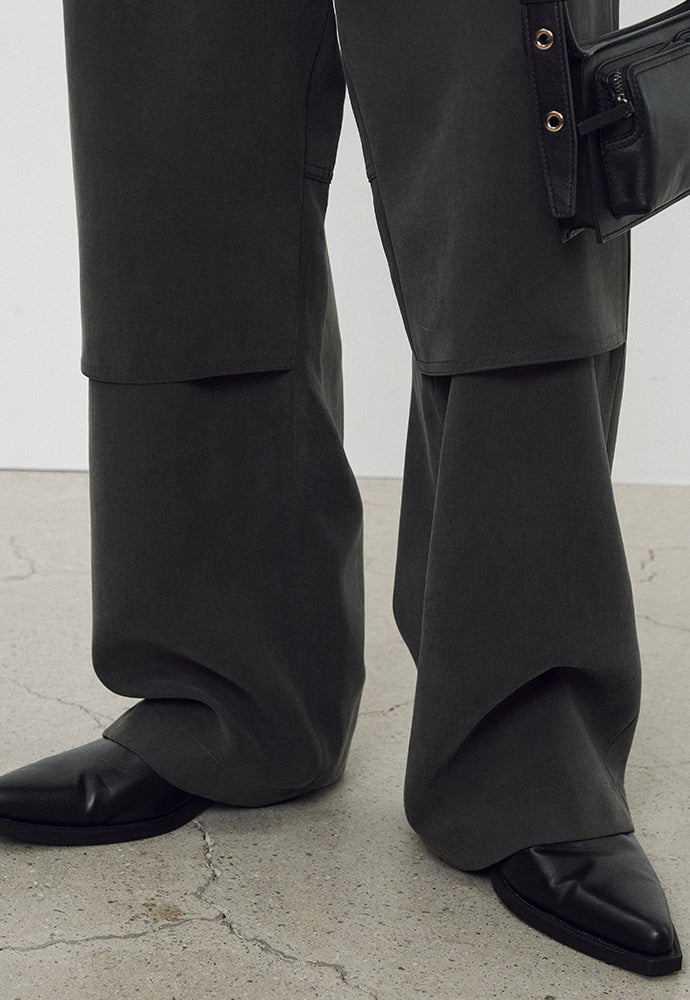 Tonywack - Drape Cupro Belted Pants (Ripe Olive) product image 5 | TRAB K-Fashion Australia