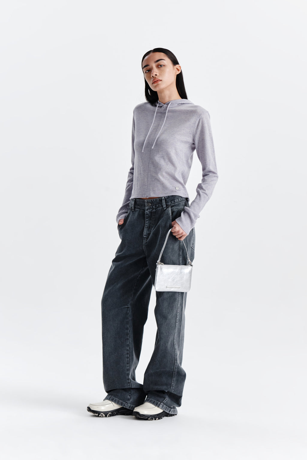 Matin Kim - Side Point Color Denim Pants (Charcoal) product image 8 | TRAB K-Fashion Australia