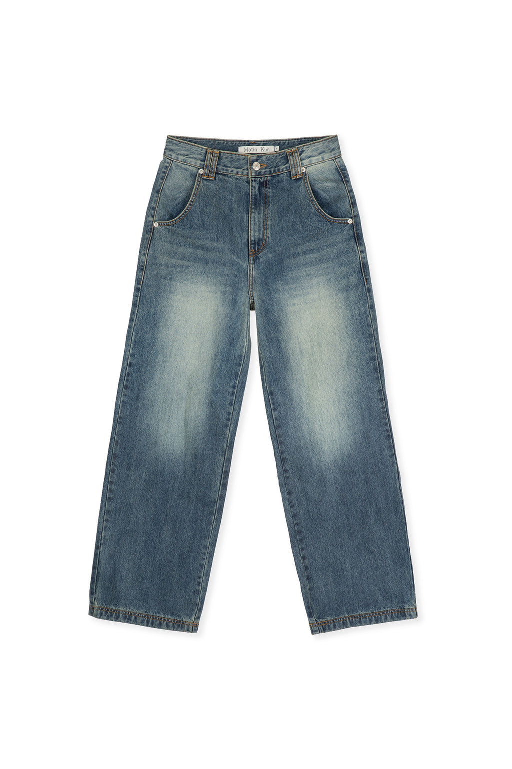 Matin Kim - Peaches Coating Washed Denim Pants (Blue) product image 12 | TRAB K-Fashion Australia