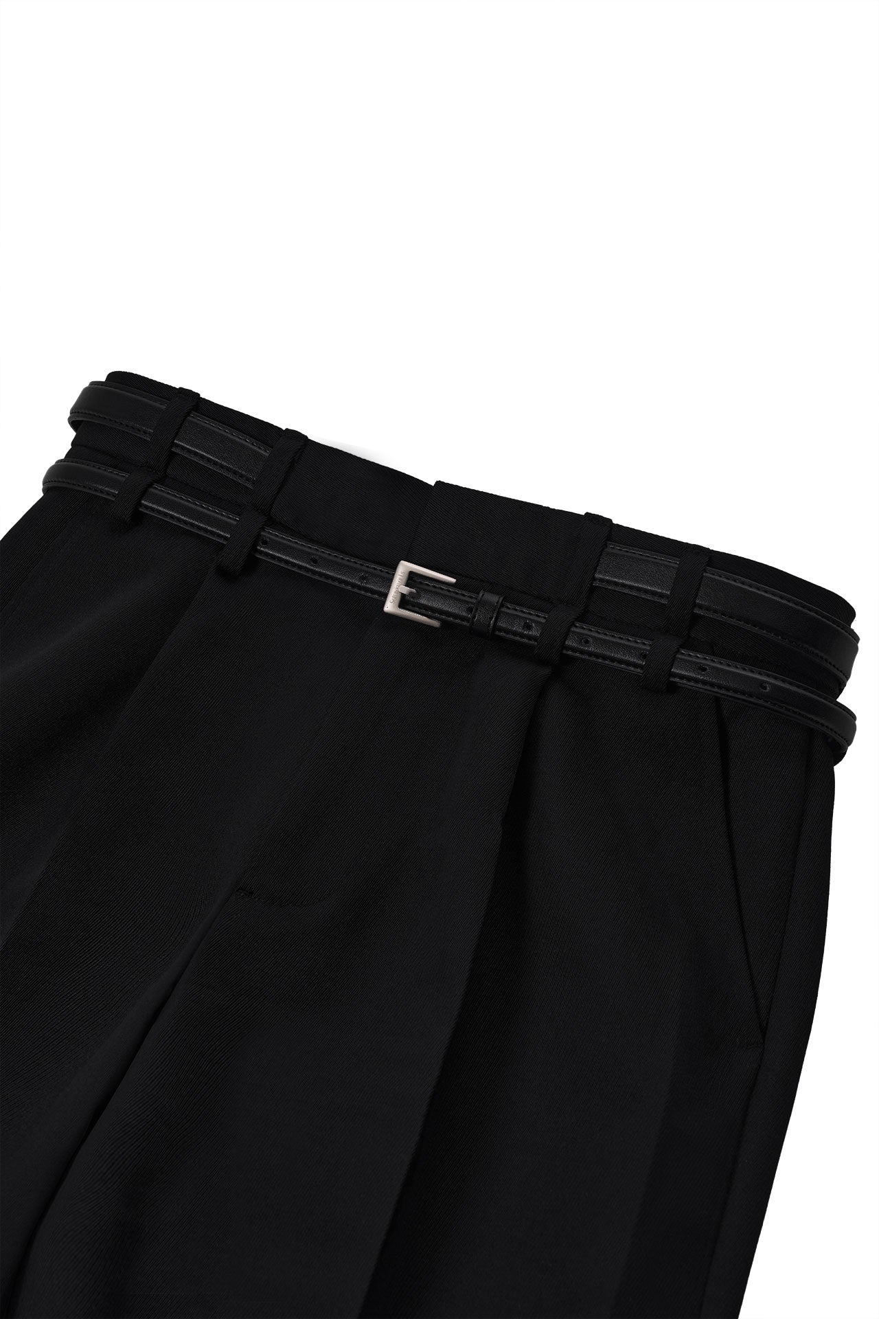 STU - Crease Double Belt Slacks (Black) product image 4 | TRAB K-Fashion Australia