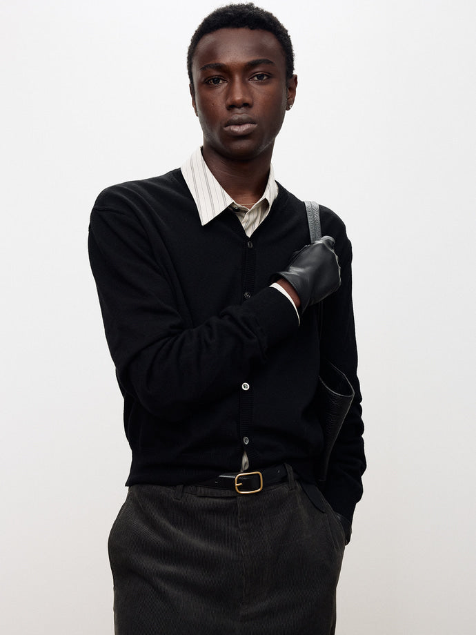 Tonywack - Super Fine Wool Crew-Neck Cardigan (Black) product image 1 | TRAB K-Fashion Australia