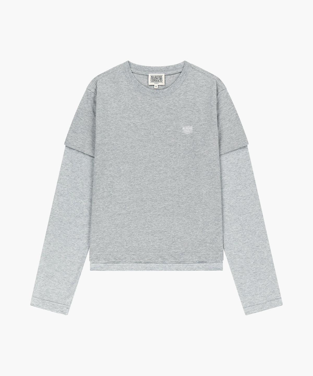 Marithe & Francois Girbaud - Half Sleeve Layered Long Sleeve Tee (Heather Gray) product image 5 | TRAB K-Fashion Australia